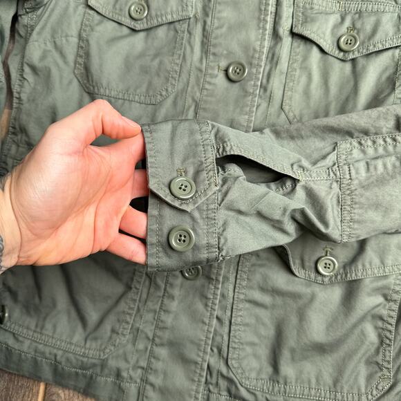 J Crew Jacket Women's Small Green Field Utility Military Pockets Button Up 6280 - Picture 5 of 11